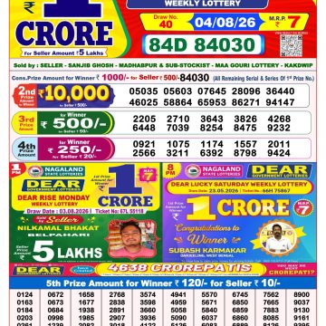 Dear Destiny 8pm Tuesday Weekly Lottery Result 04/08/2026